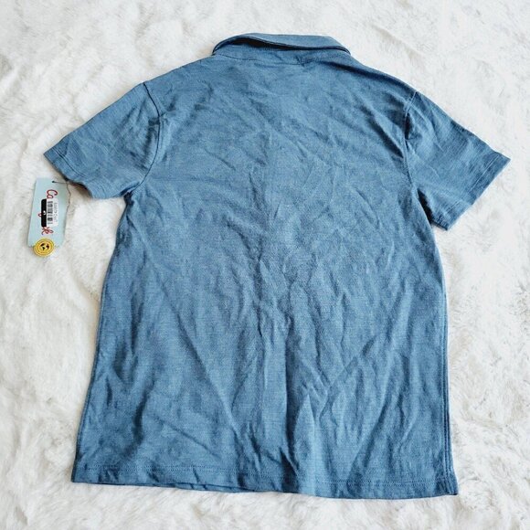 Cat & Jack Boys' Short Sleeve Jersey Button-Down Shirt 4KIDB-BO - Picture 3 of 4